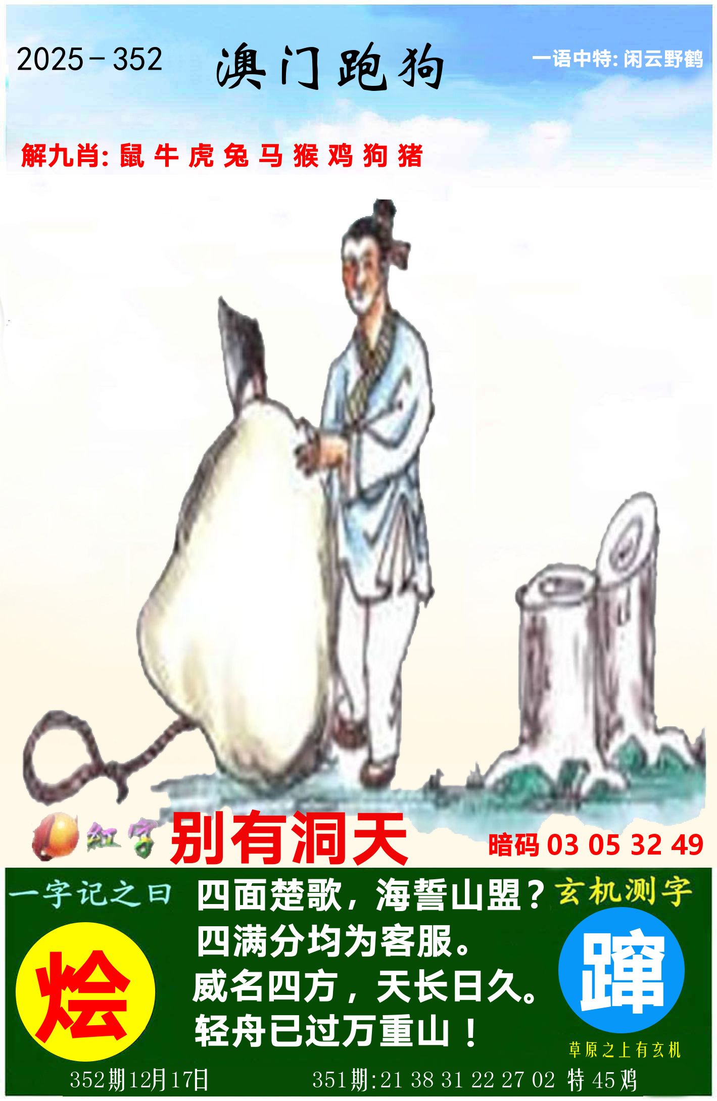 澳门跑狗图 第352期