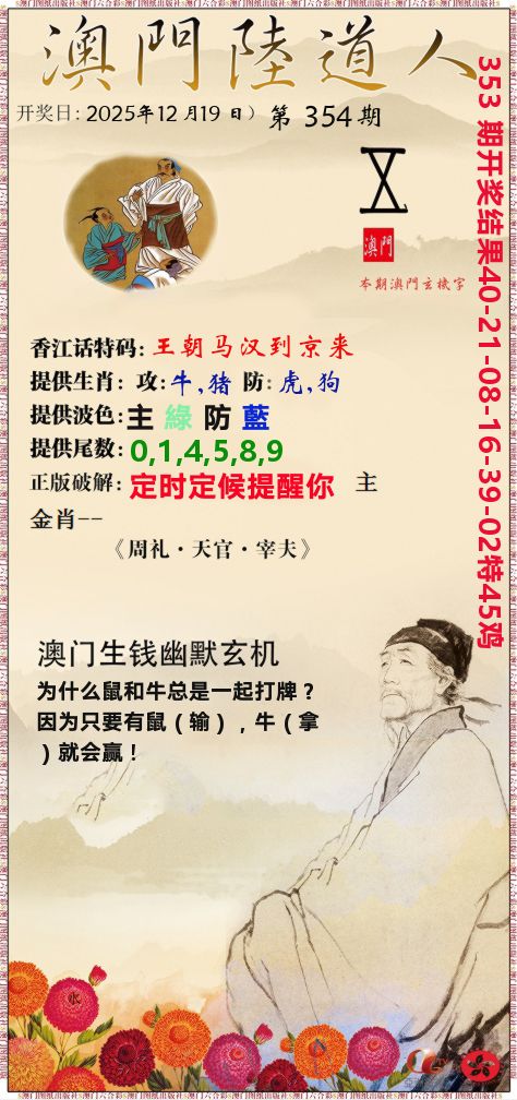 澳门陆道人 第354期