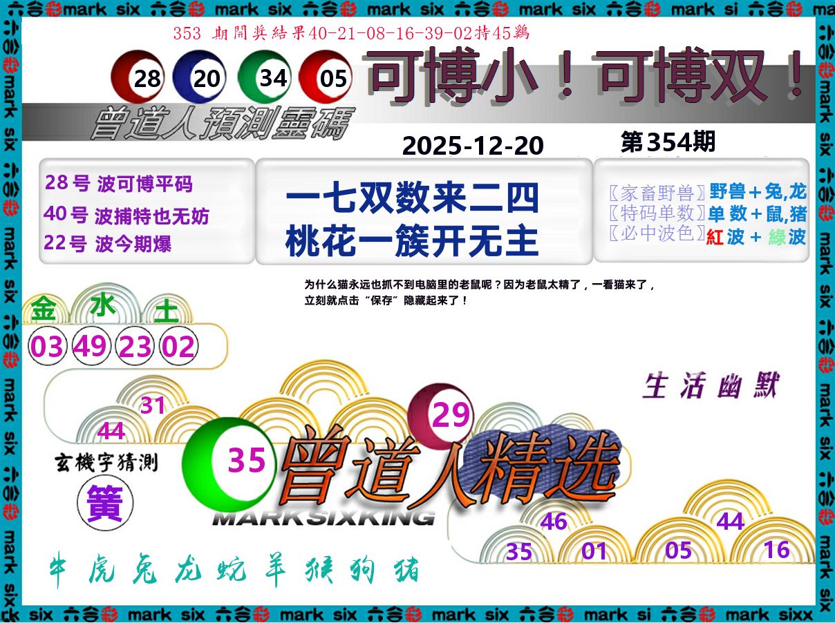 曾道人精选 第354期