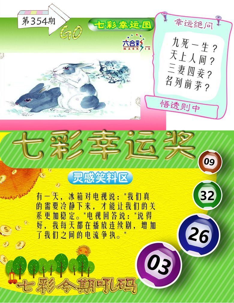 七彩幸运奖 第354期