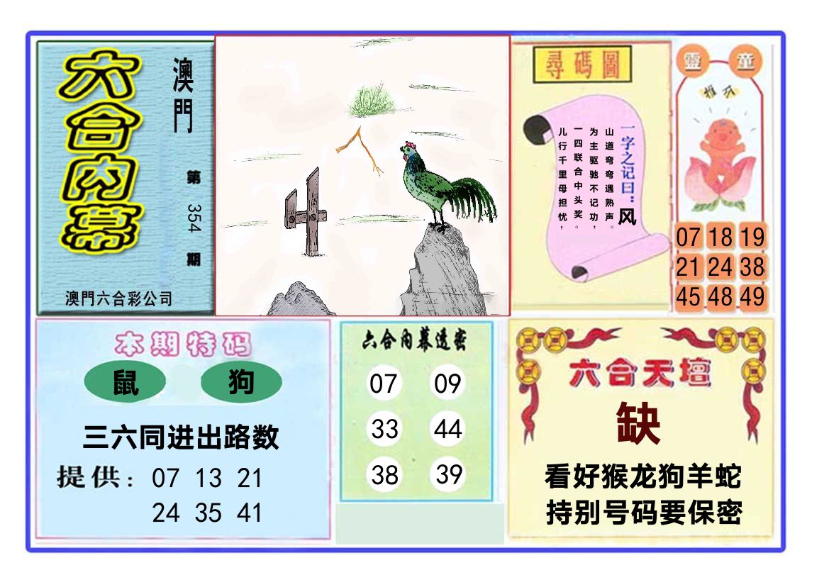 六合内幕 第354期