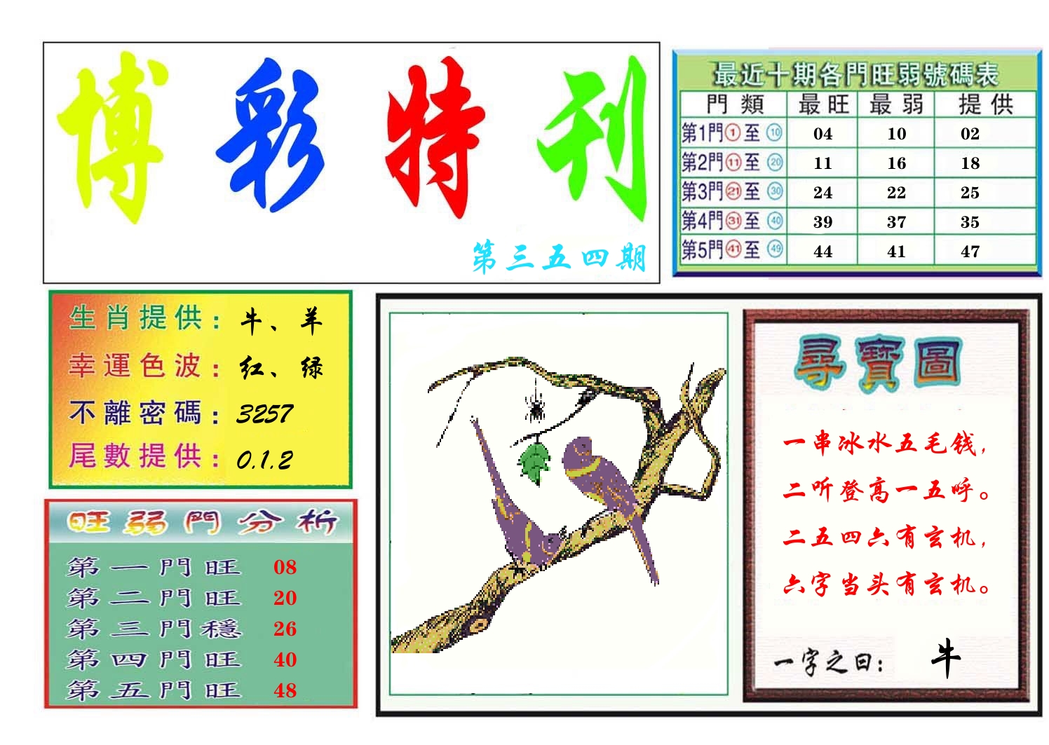 博彩特刊 第355期