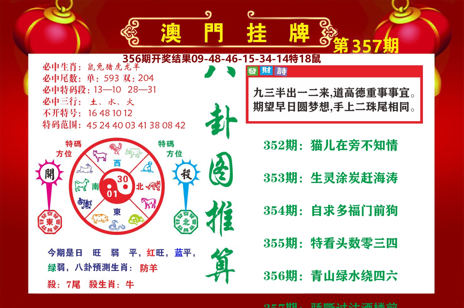 粤彩联盟B 第357期