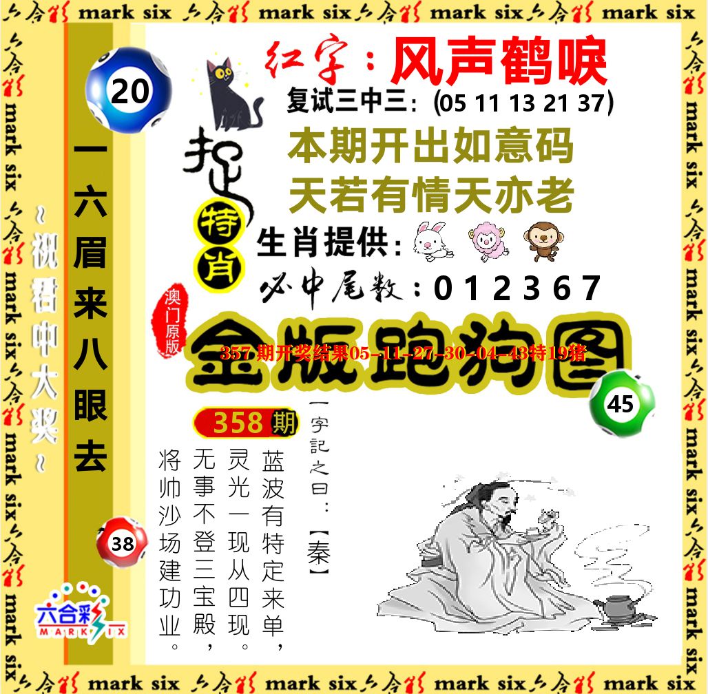 金版跑狗图 第358期