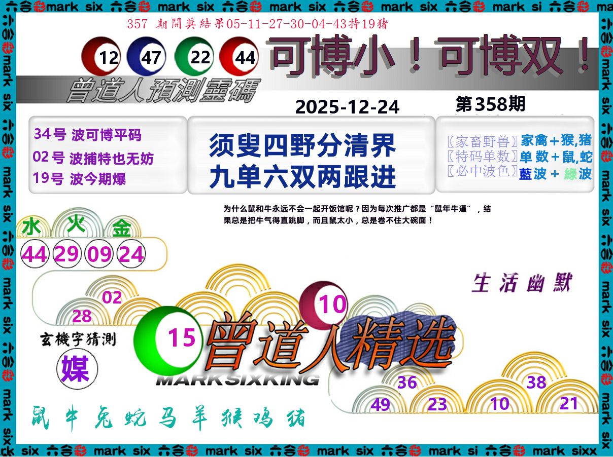 曾道人精选 第358期