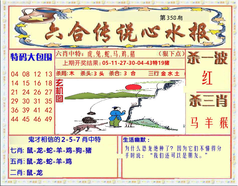 六合传说心水报 第358期