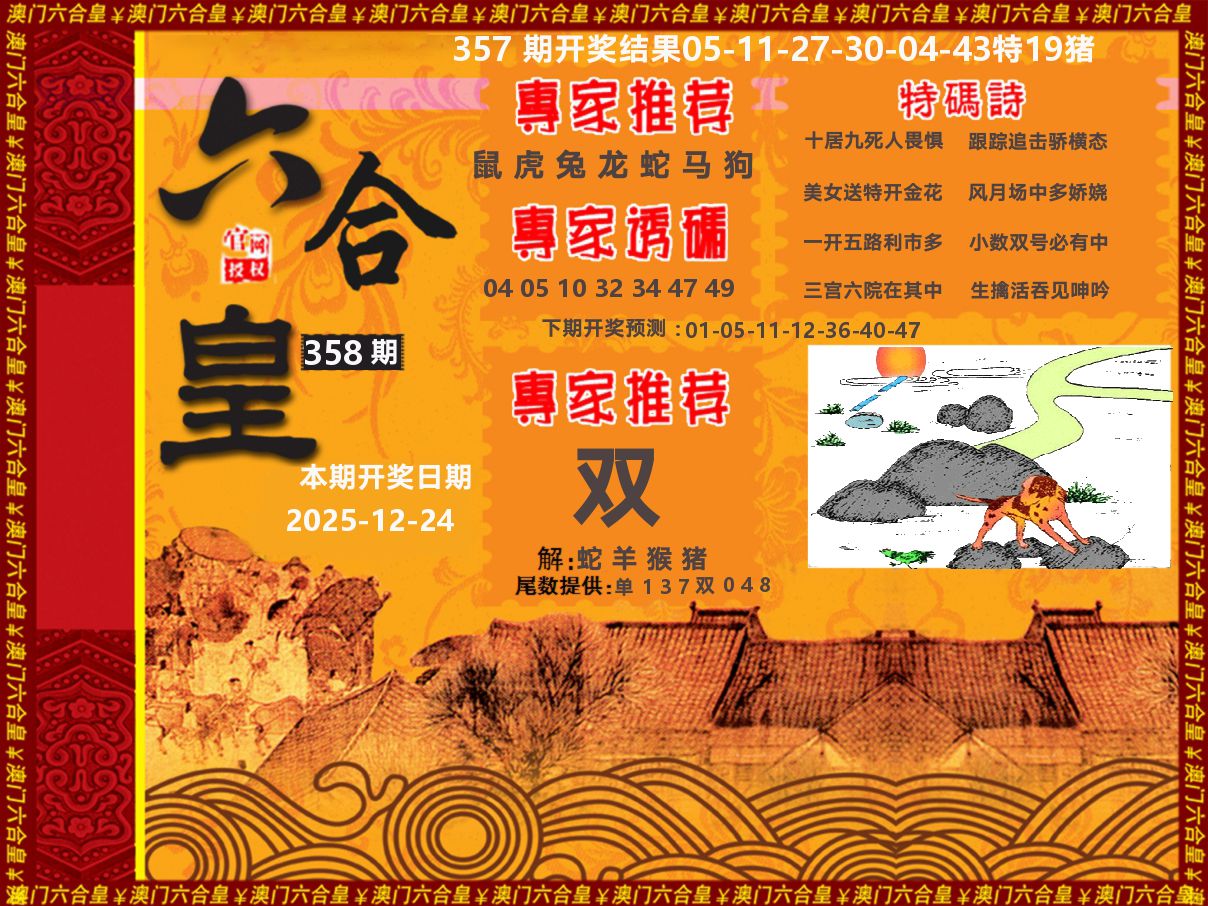 六合皇系列 第358期