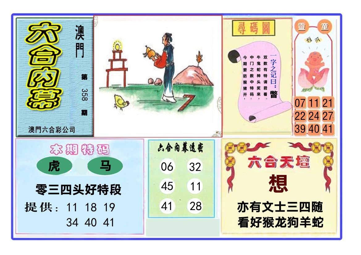 六合内幕 第358期