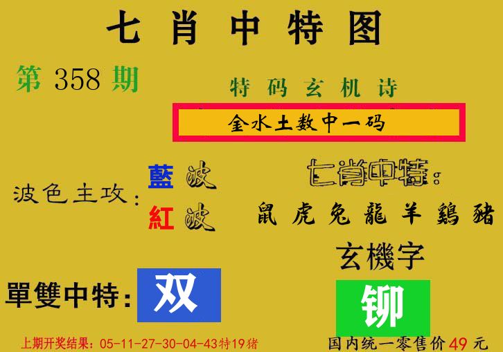 七肖中特图 第358期