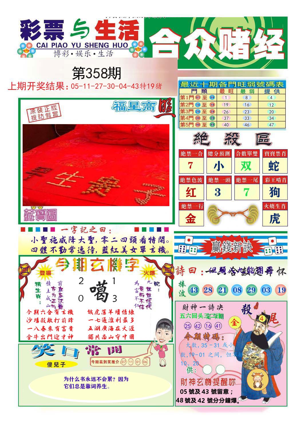 合众赌经 第358期