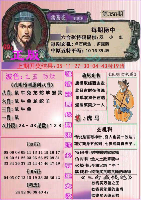 诸葛亮正版 第358期