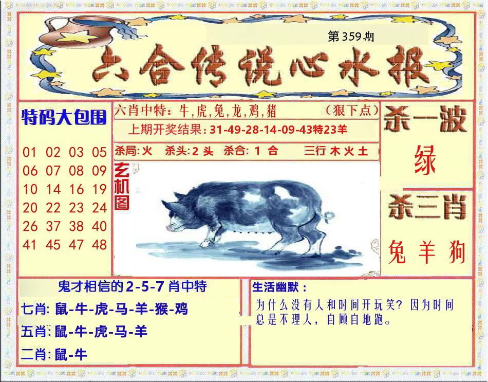 六合传说心水报 第359期