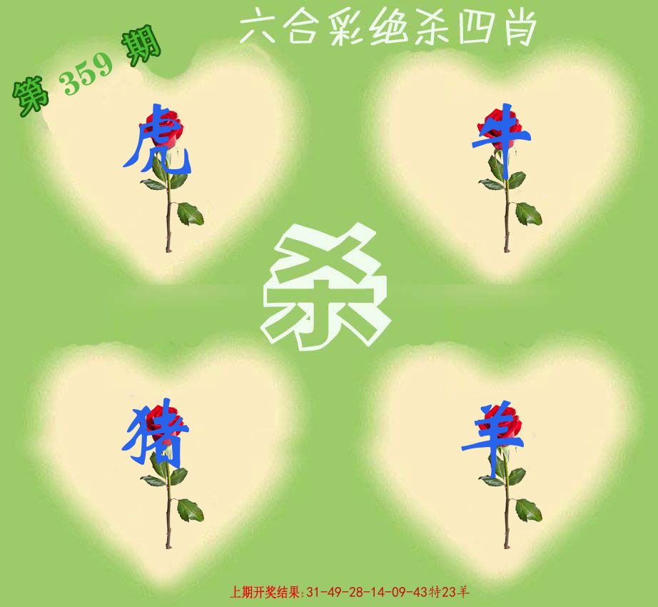 绝杀四肖 第359期