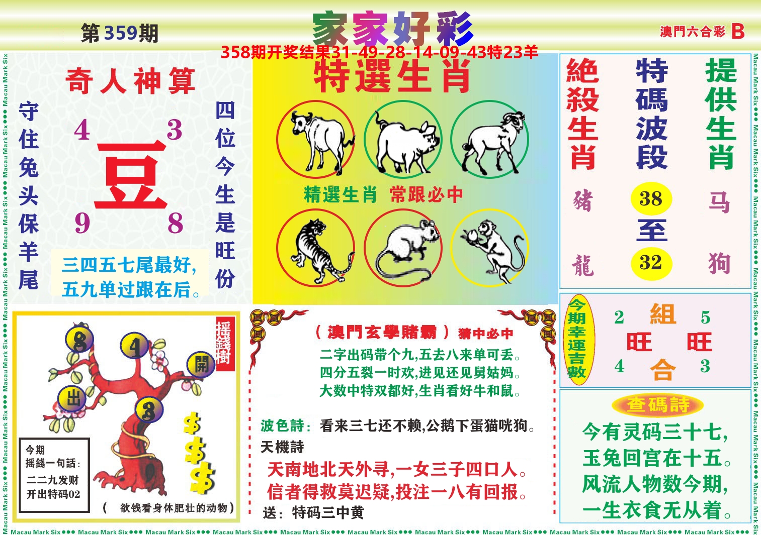 家家好彩B 第359期
