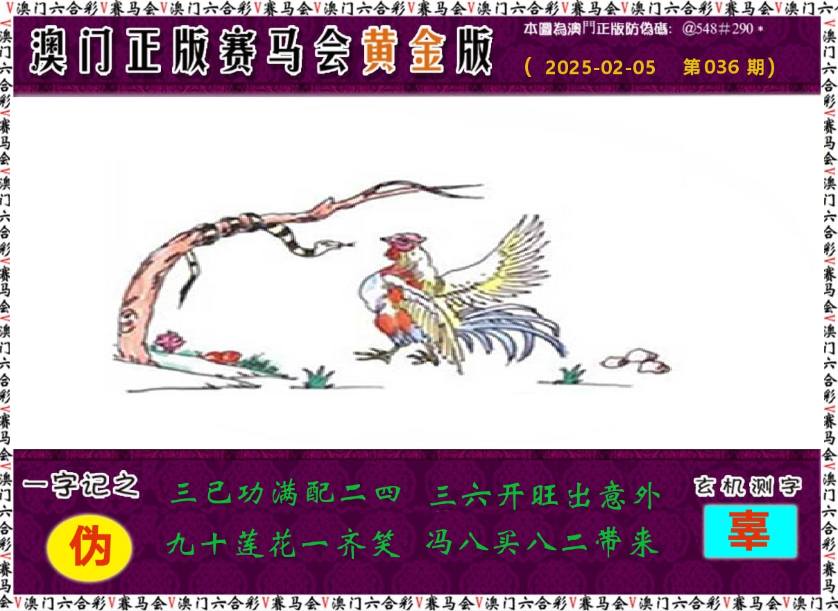 赛马会黄金版 第36期