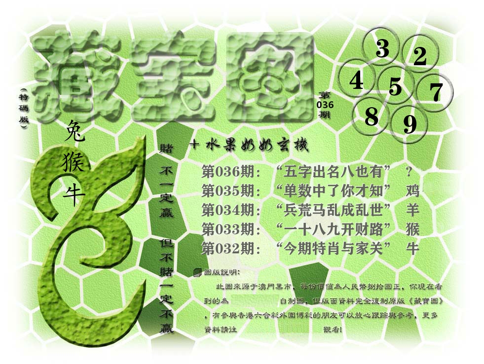 藏宝图奶奶玄机 第36期