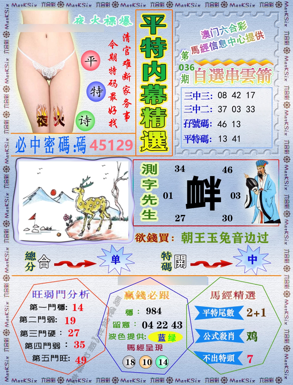平特内幕精选 第36期