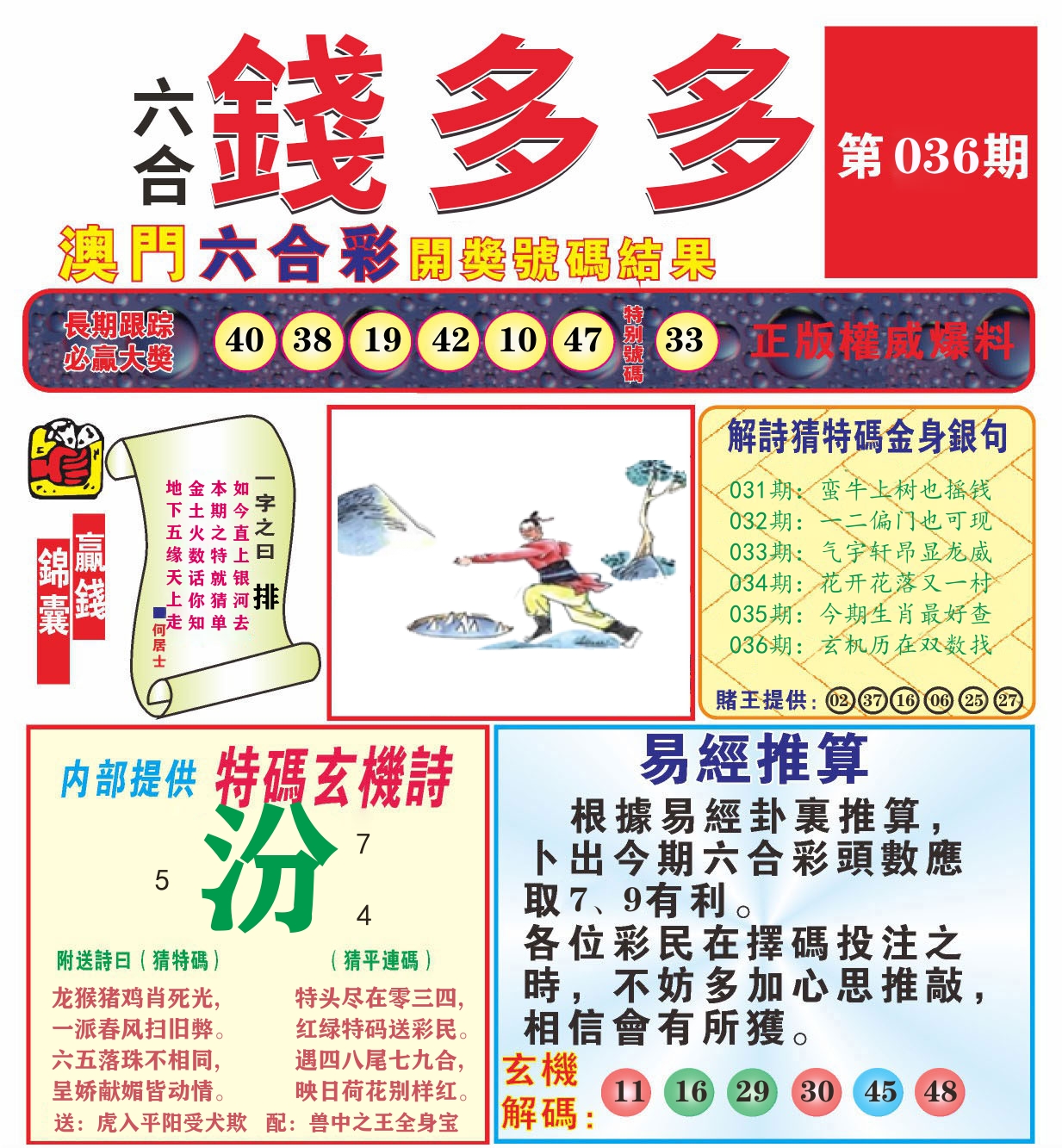 澳门钱多多B 第36期