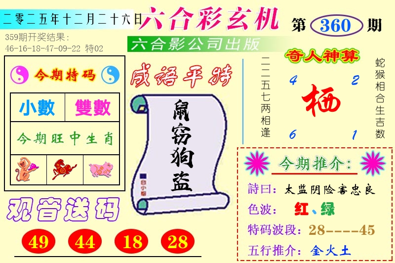 澳门六合玄机 第360期