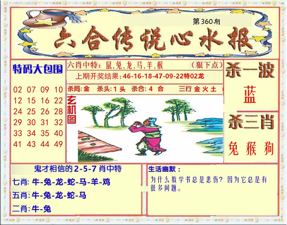 六合传说心水报 第360期