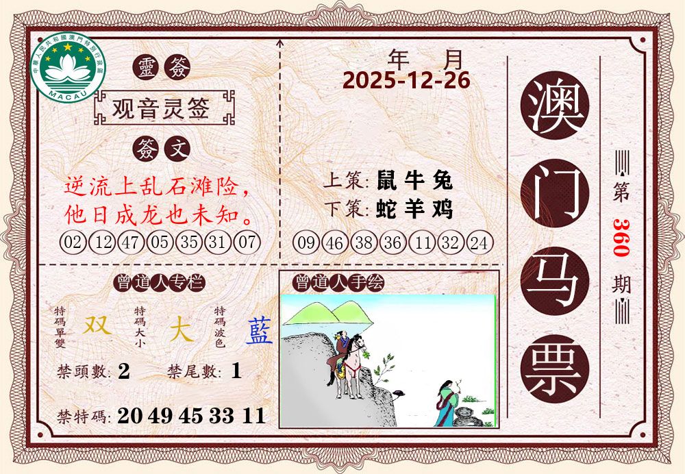 澳门马票 第360期