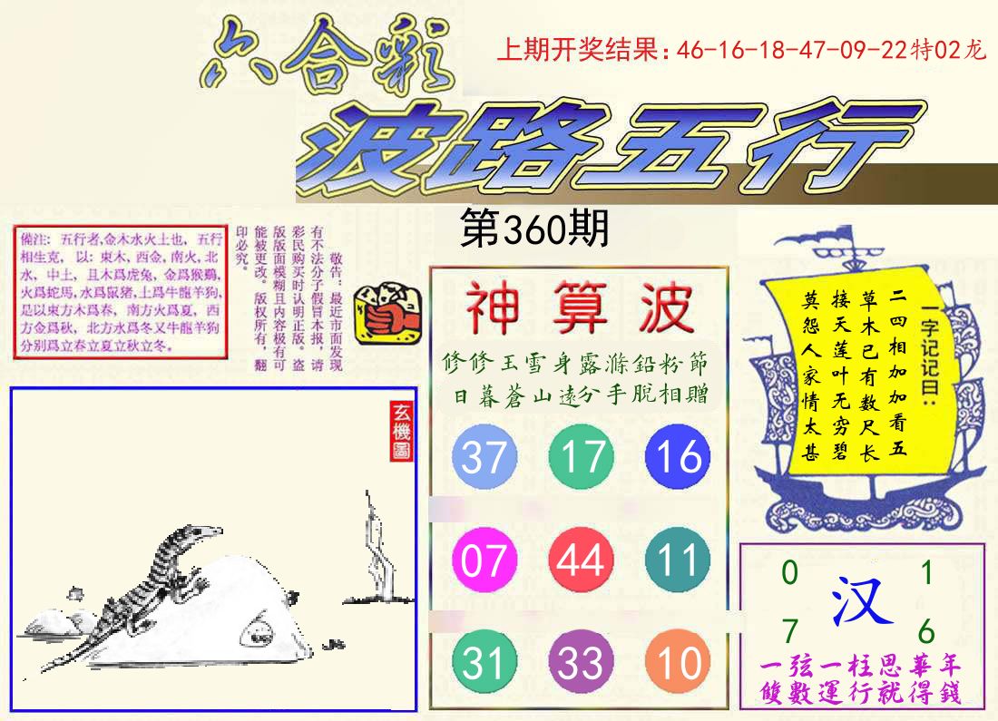 波路五行 第360期