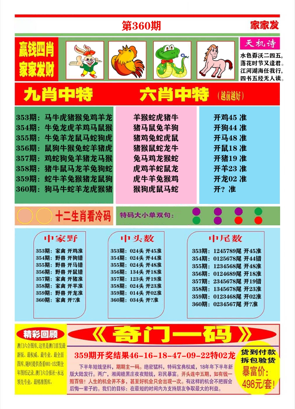 澳门家家发B 第360期