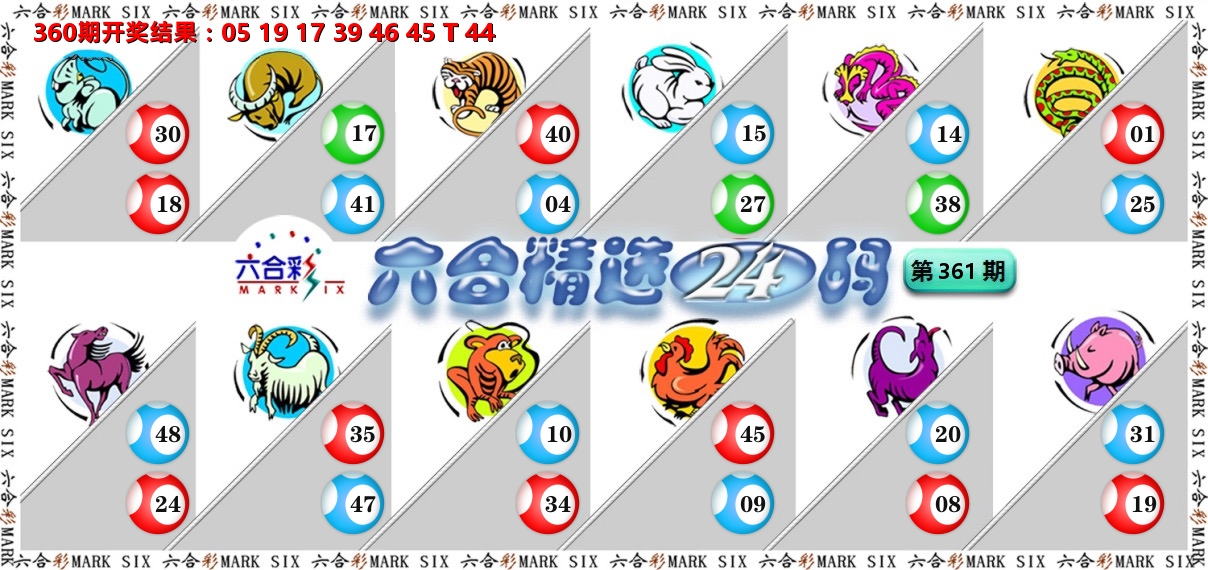 六合精选24码 第361期