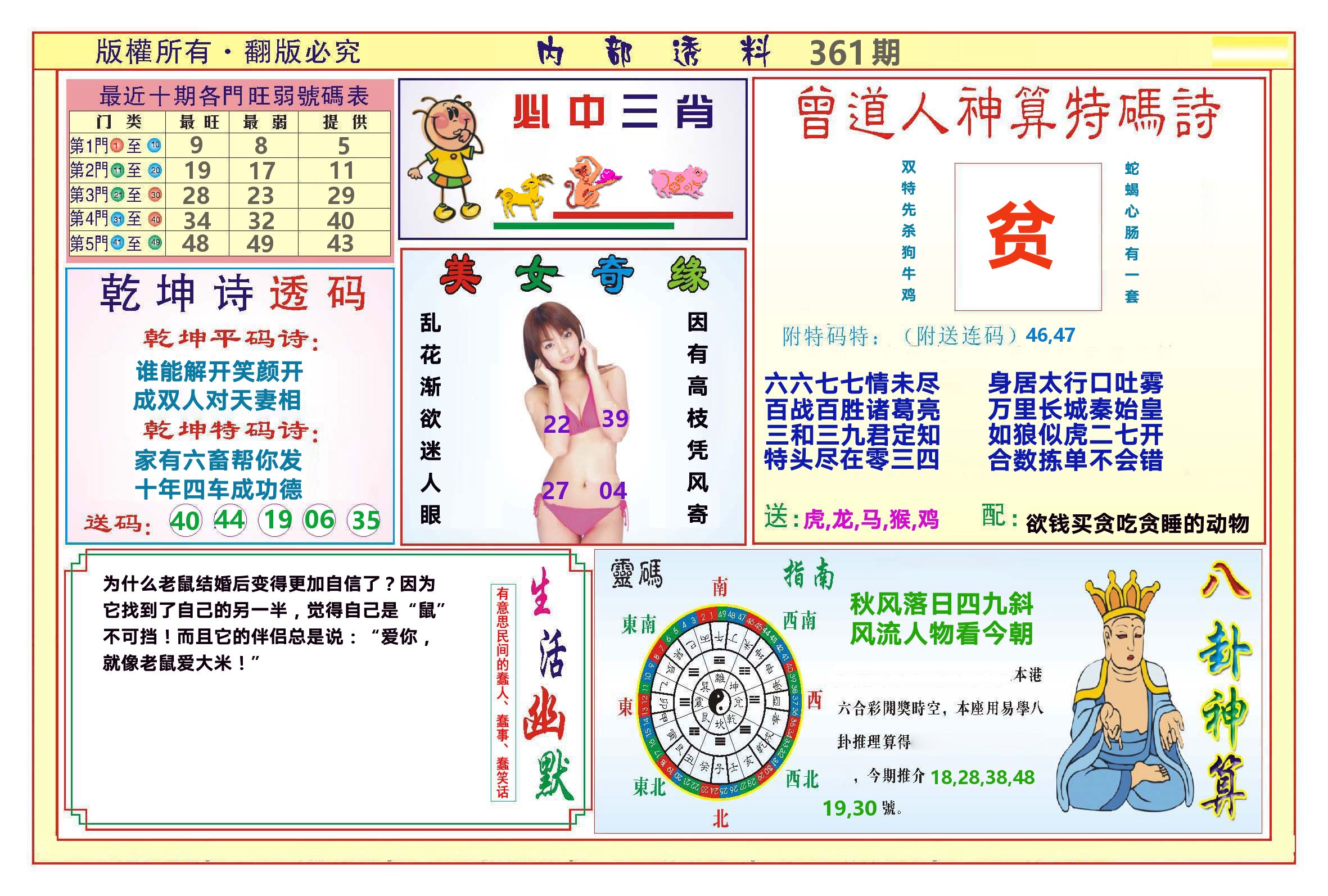 澳门内部透料B 第361期