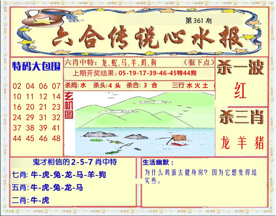 六合传说心水报 第361期