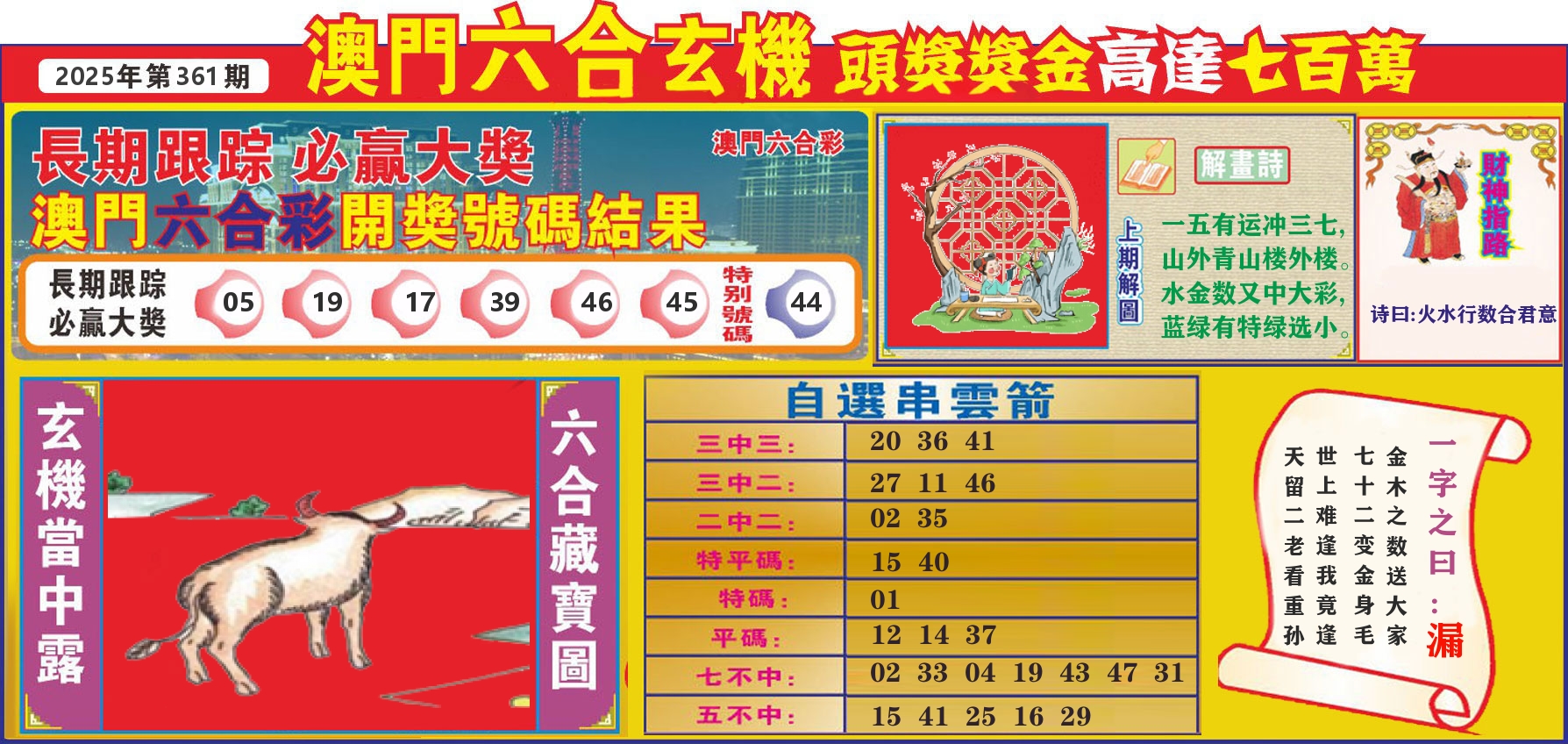 七星彩图C 第361期