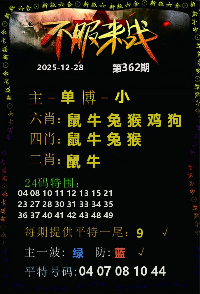不服来战 第362期
