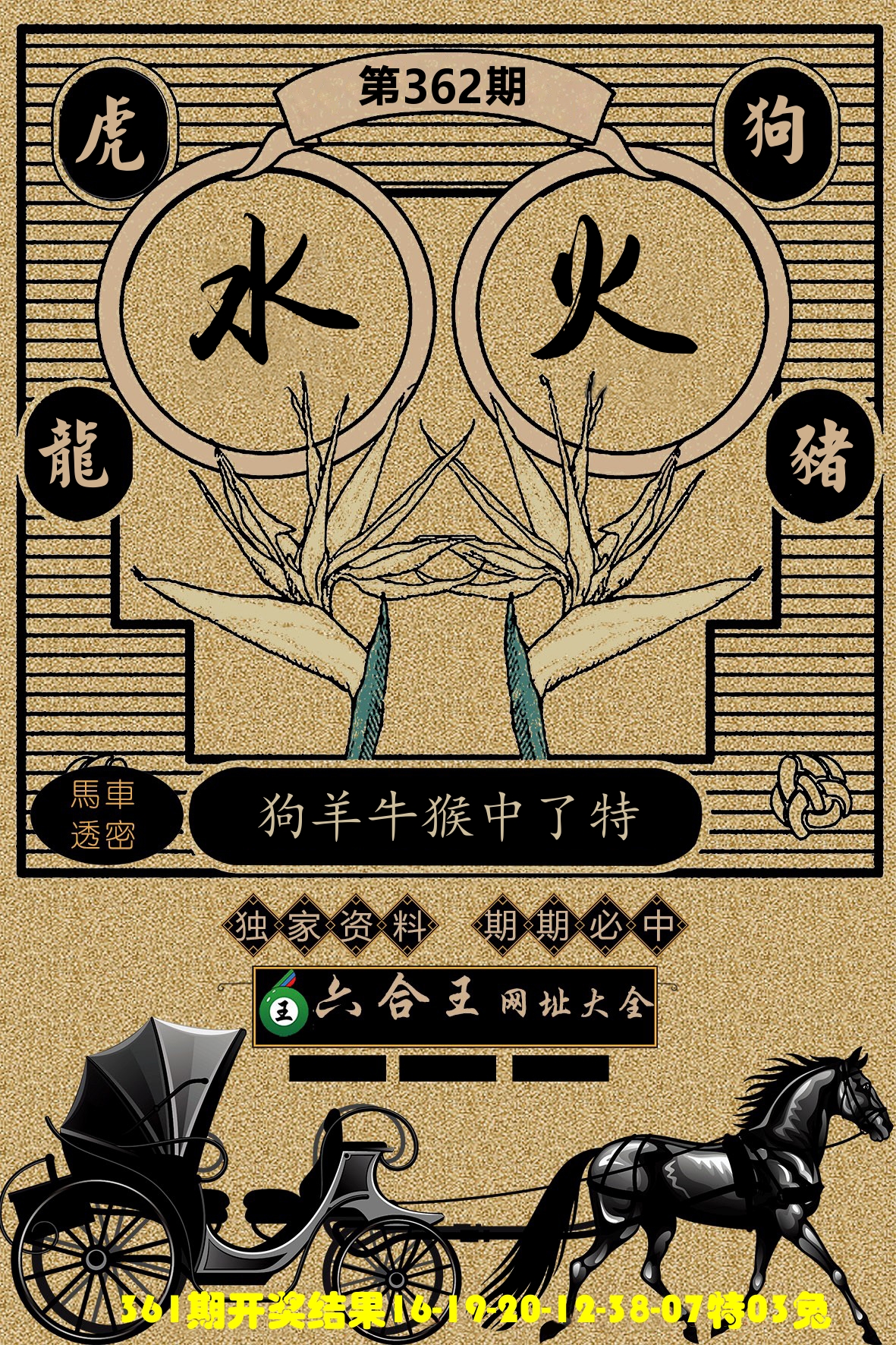 六合王马车透密 第362期
