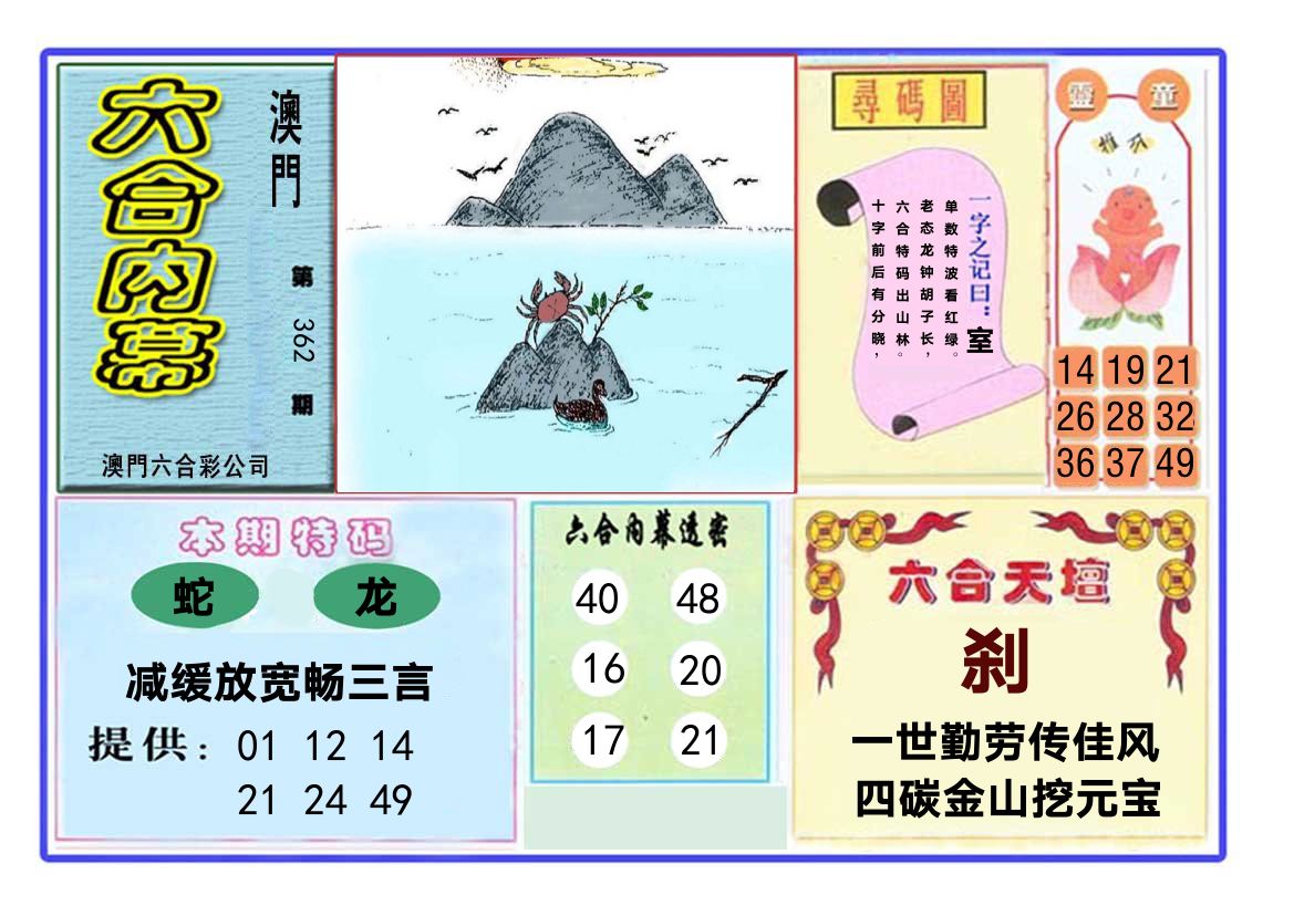 六合内幕 第362期