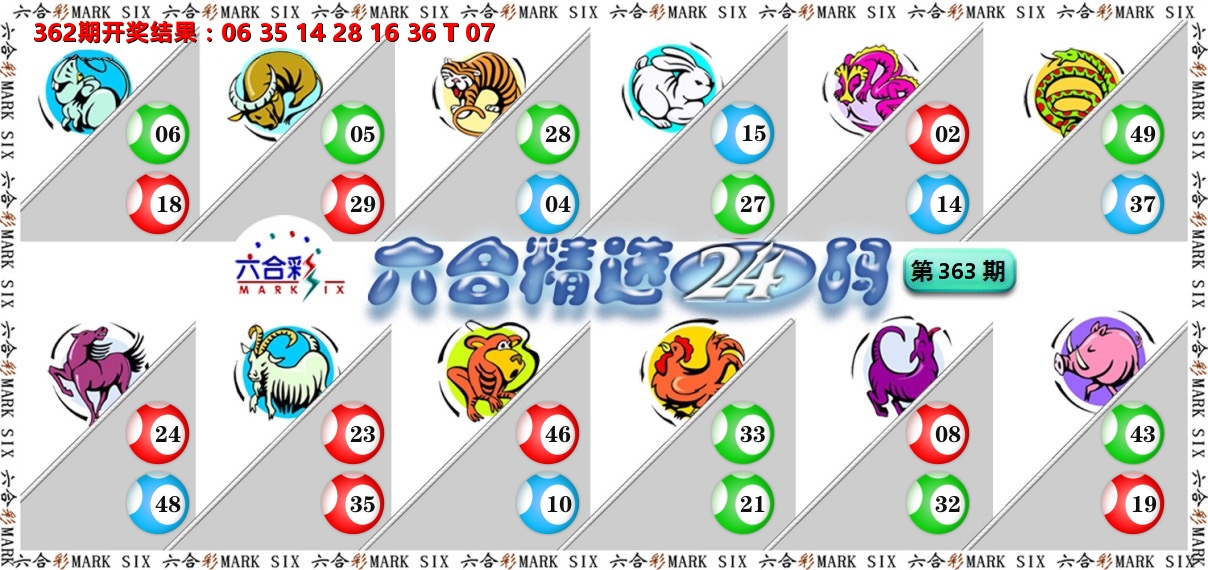 六合精选24码 第363期