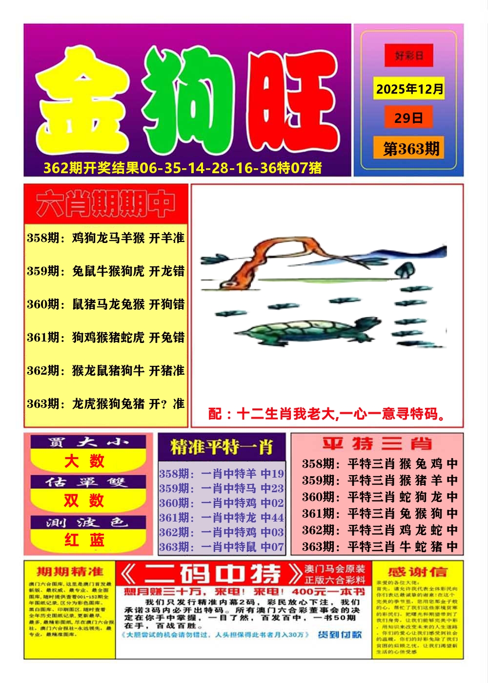 澳门金狗旺A 第363期