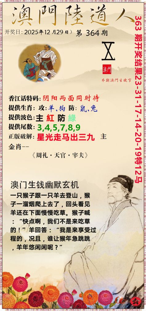 澳门陆道人 第364期