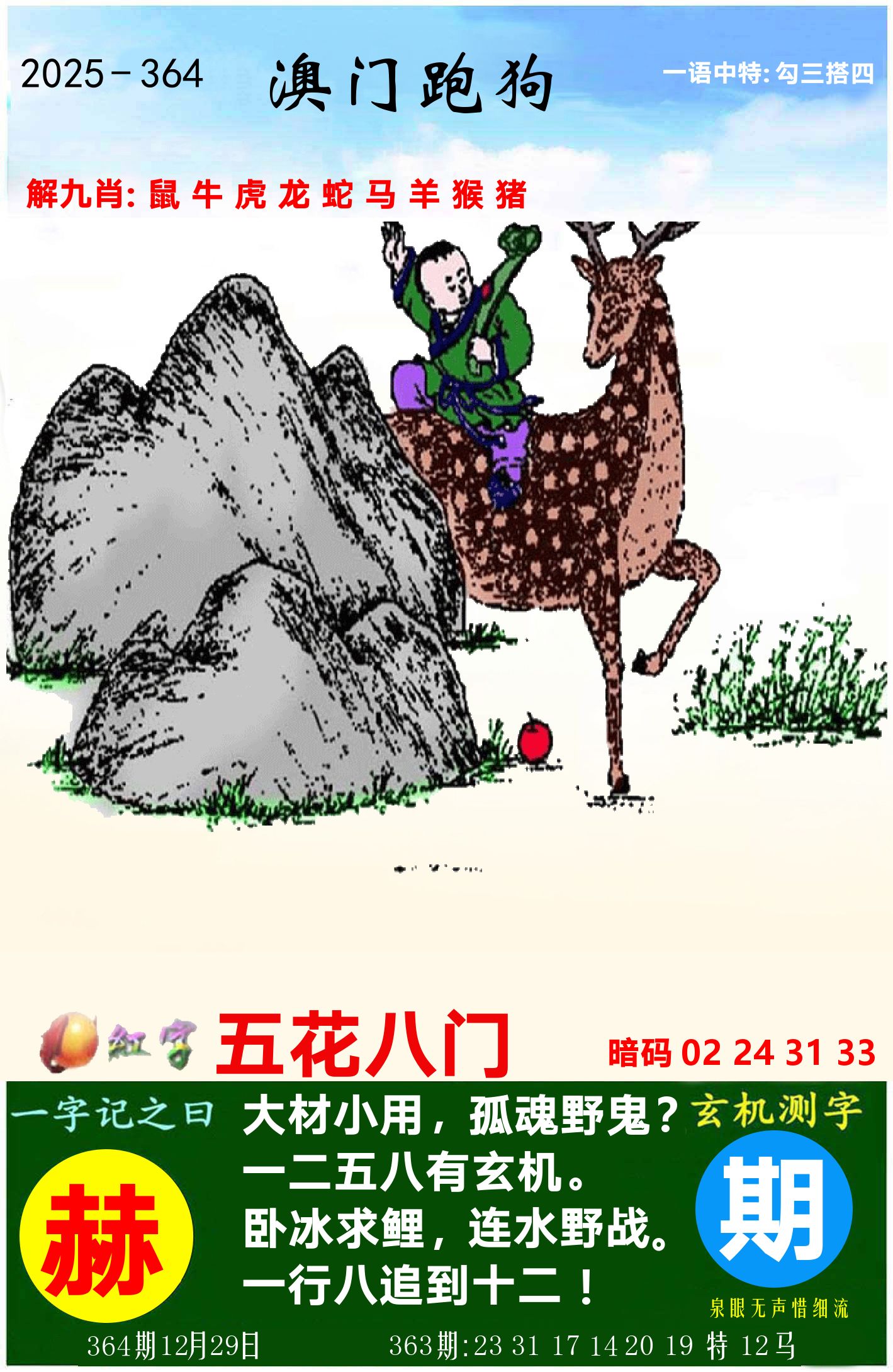澳门跑狗图 第364期