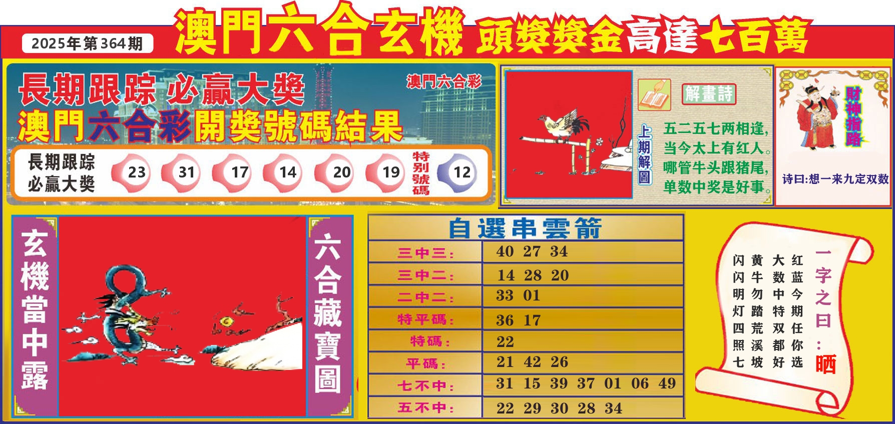七星彩图C 第364期