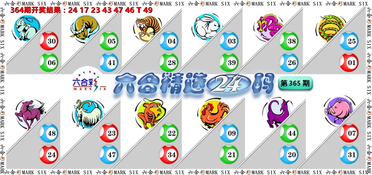 六合精选24码 第365期