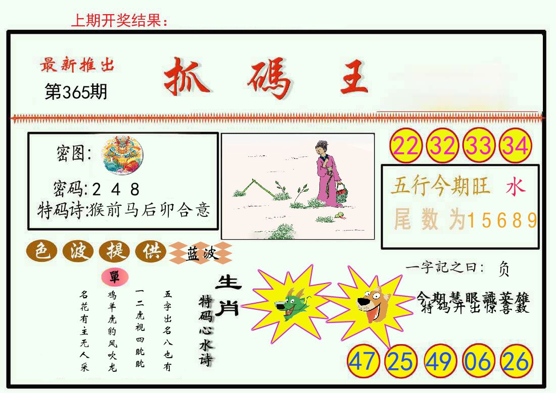 最新抓码王 第365期
