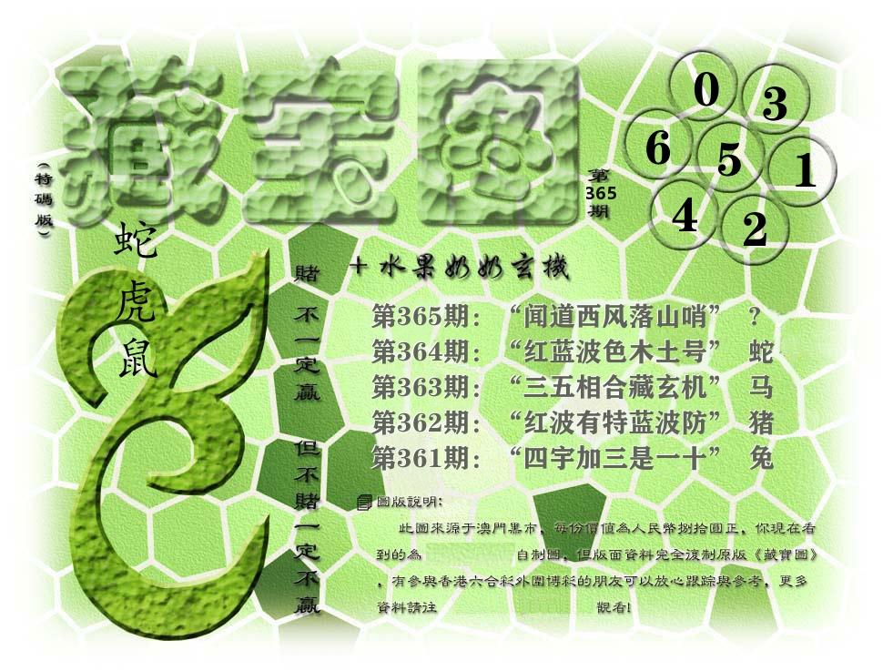 藏宝图奶奶玄机 第365期