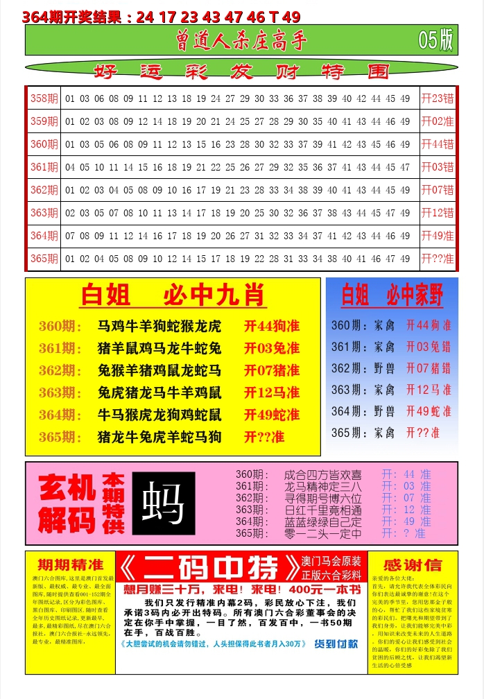 澳门期期准D 第365期