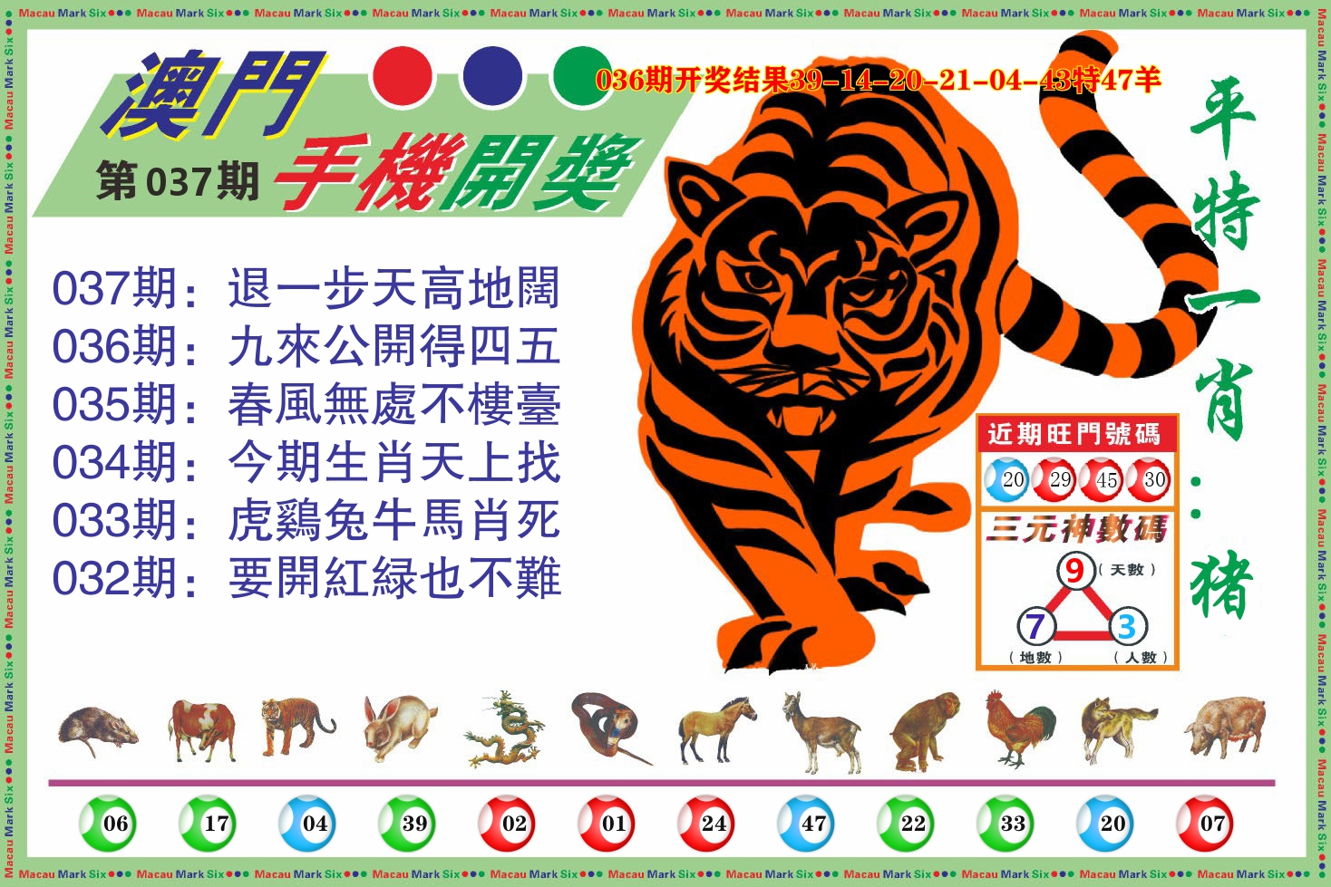 澳门开奖报 第37期