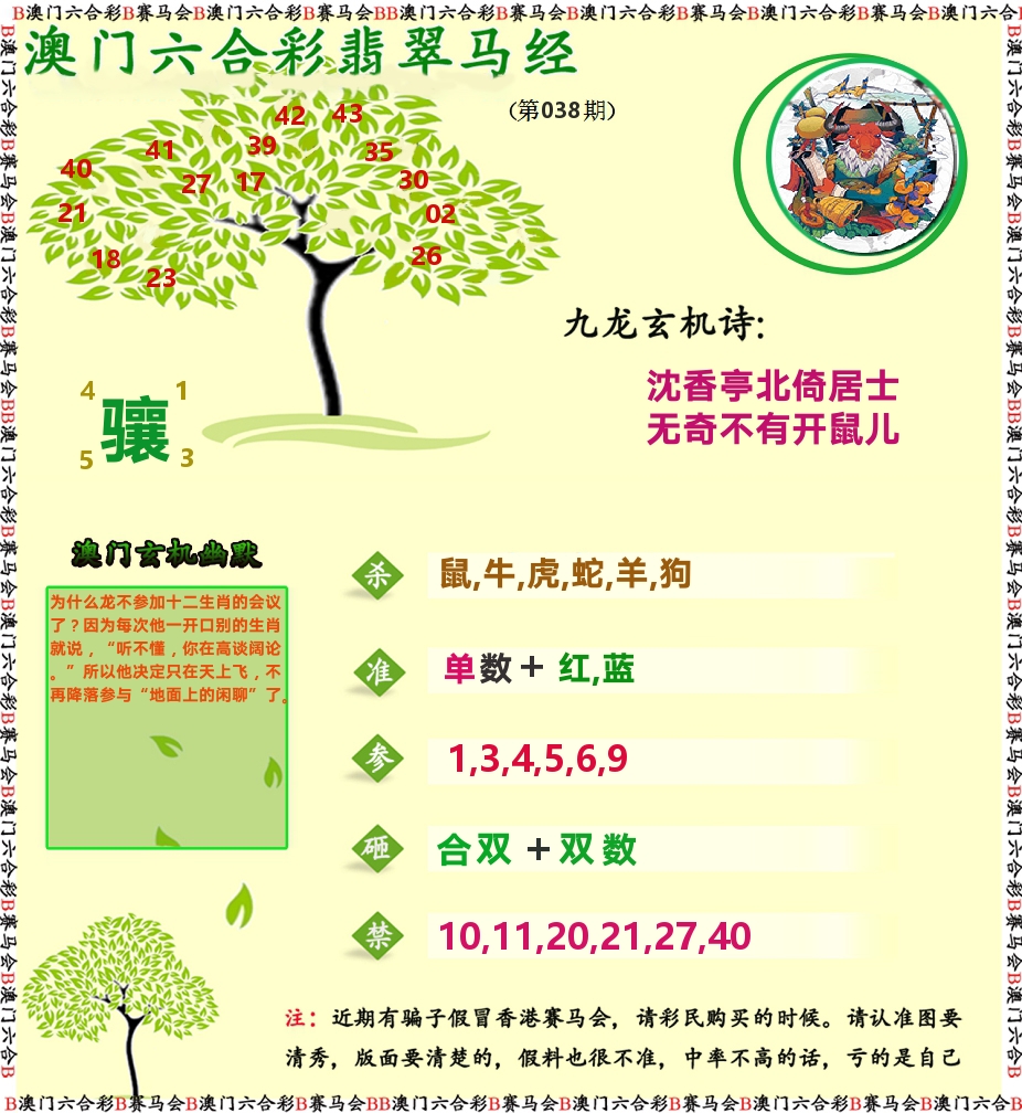翡翠马经 第38期