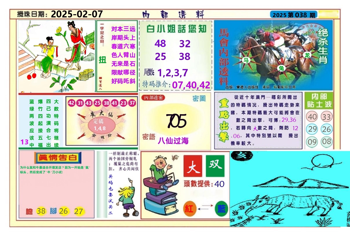 澳门内部透料A 第38期