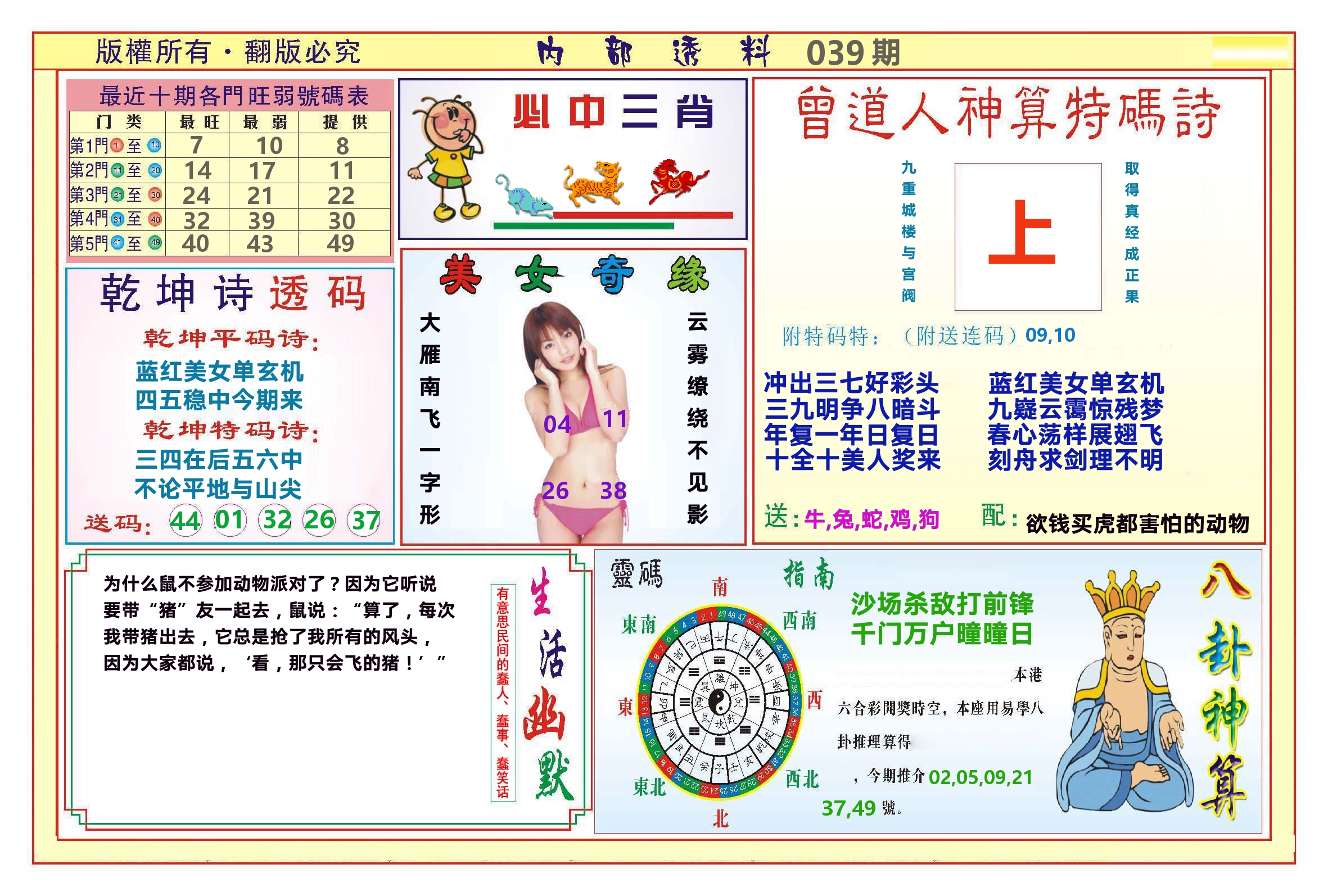 澳门内部透料B 第39期