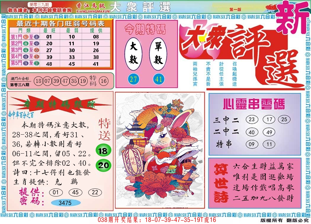 澳门大众评选 第39期