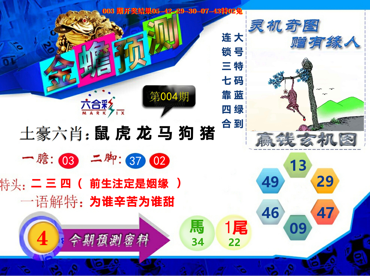 金蟾预测 第4期