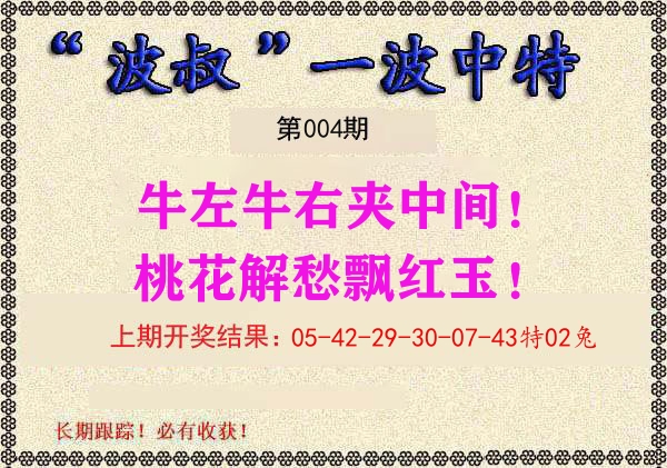波叔中特 第4期